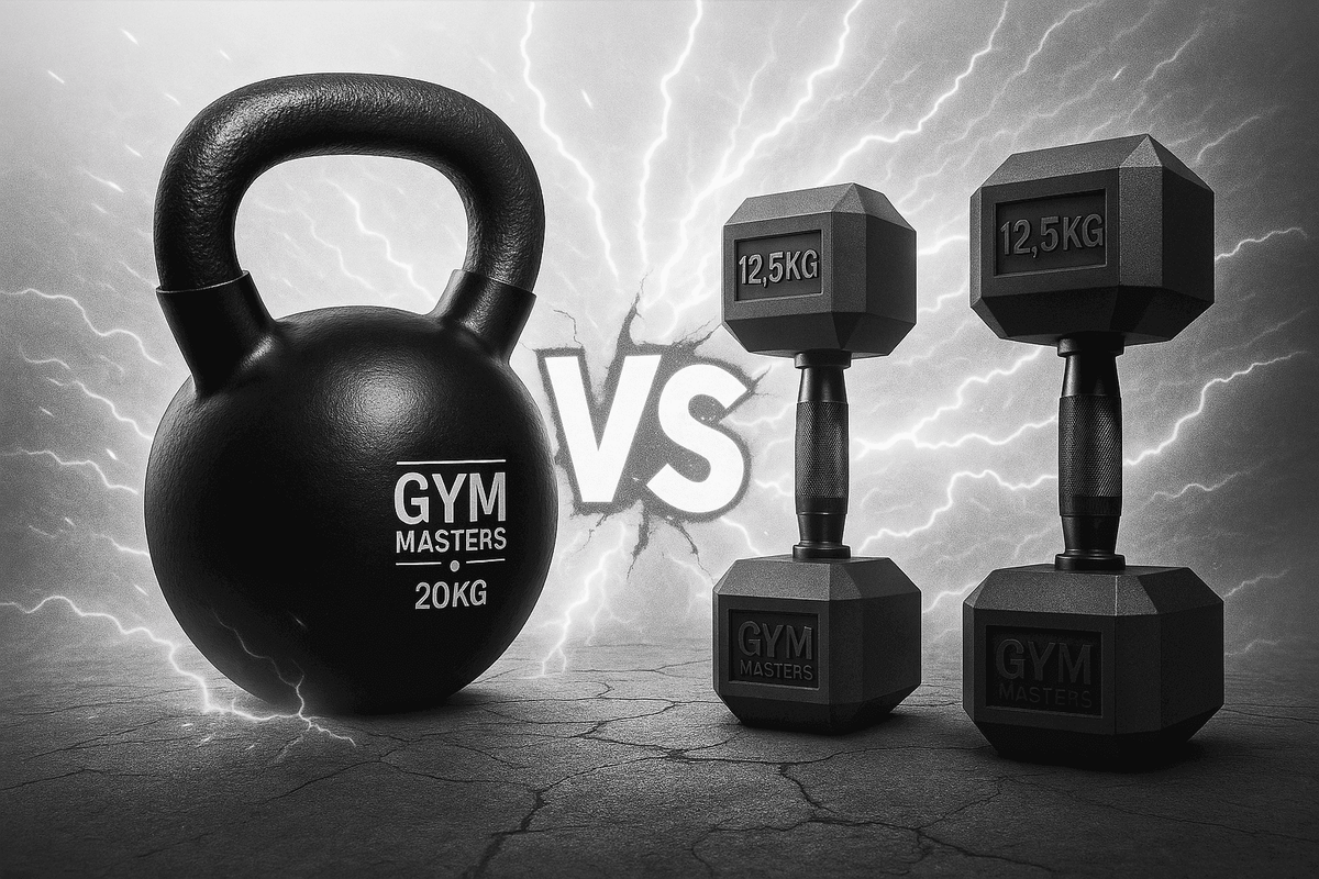 Kettlebells en hexa dumbbells