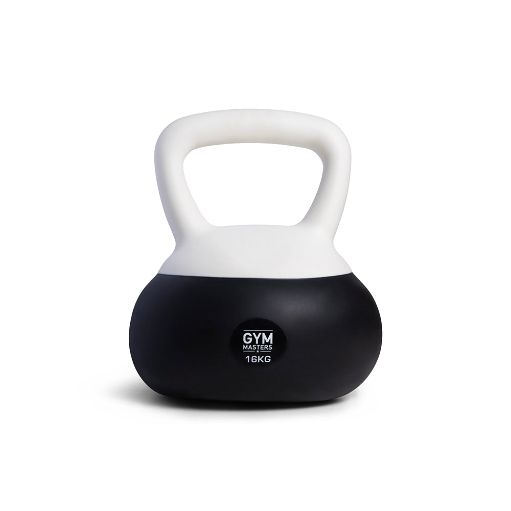Zachte kettlebell set 3 stuks (4 kg & 10 kg & 16 kg) met een 16 kg kettlebell van Gym Masters.