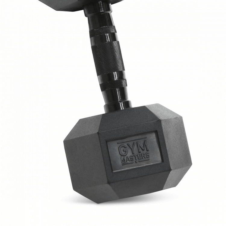 Set (2 stuks) Hexagon Dumbbells / hexa dumbbells 12,5 kg Zwart
