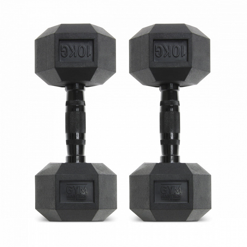  Set (2 stuks) Hexagon Dumbbells / hexa dumbbells 10 kg Zwart