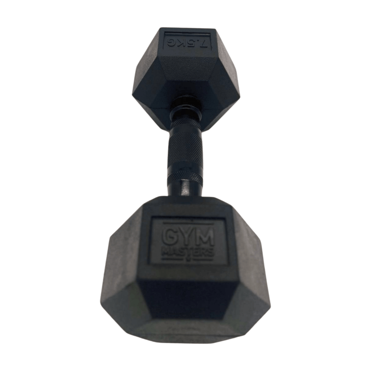 Set (2 stuks) Hexagon Dumbbells / hexa dumbbells 7,5 kg Zwart