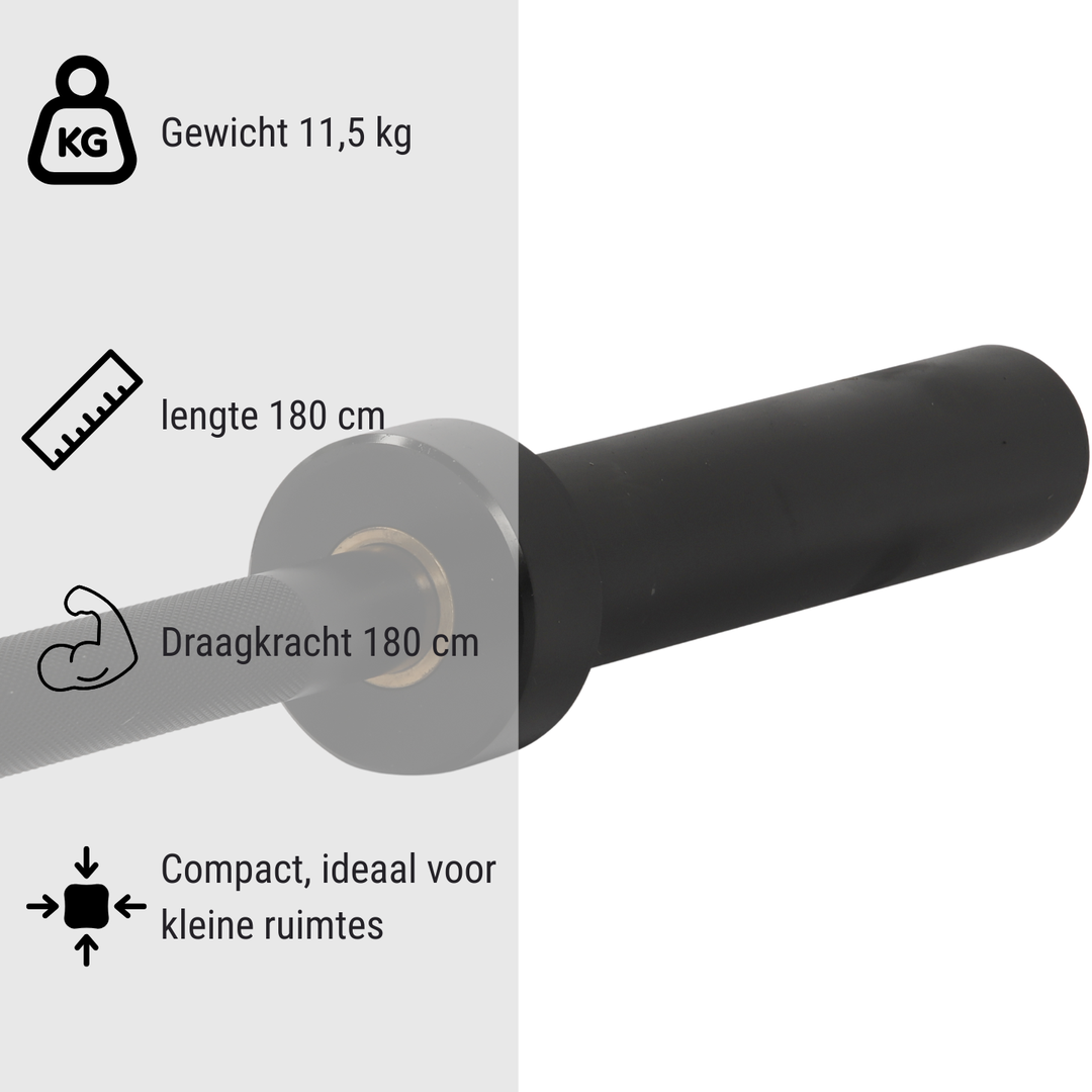 Olympic Barbell Zwart (11,5kg / 150cm / 50mm)
