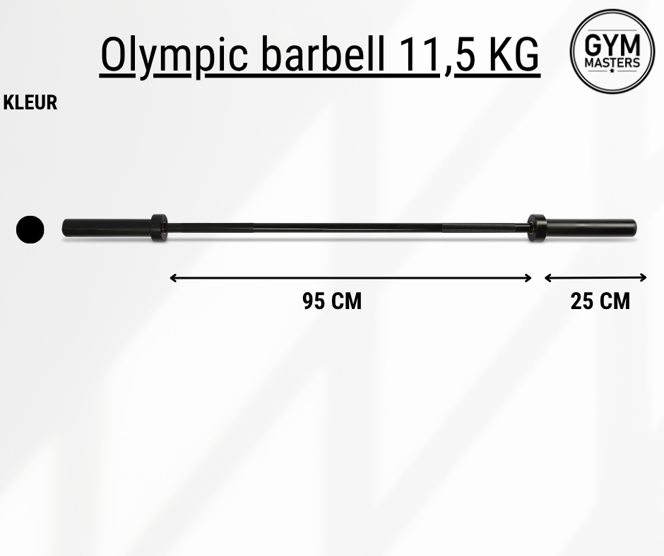 Barre olympique noire (10 kg / 150 cm / 50 mm)
