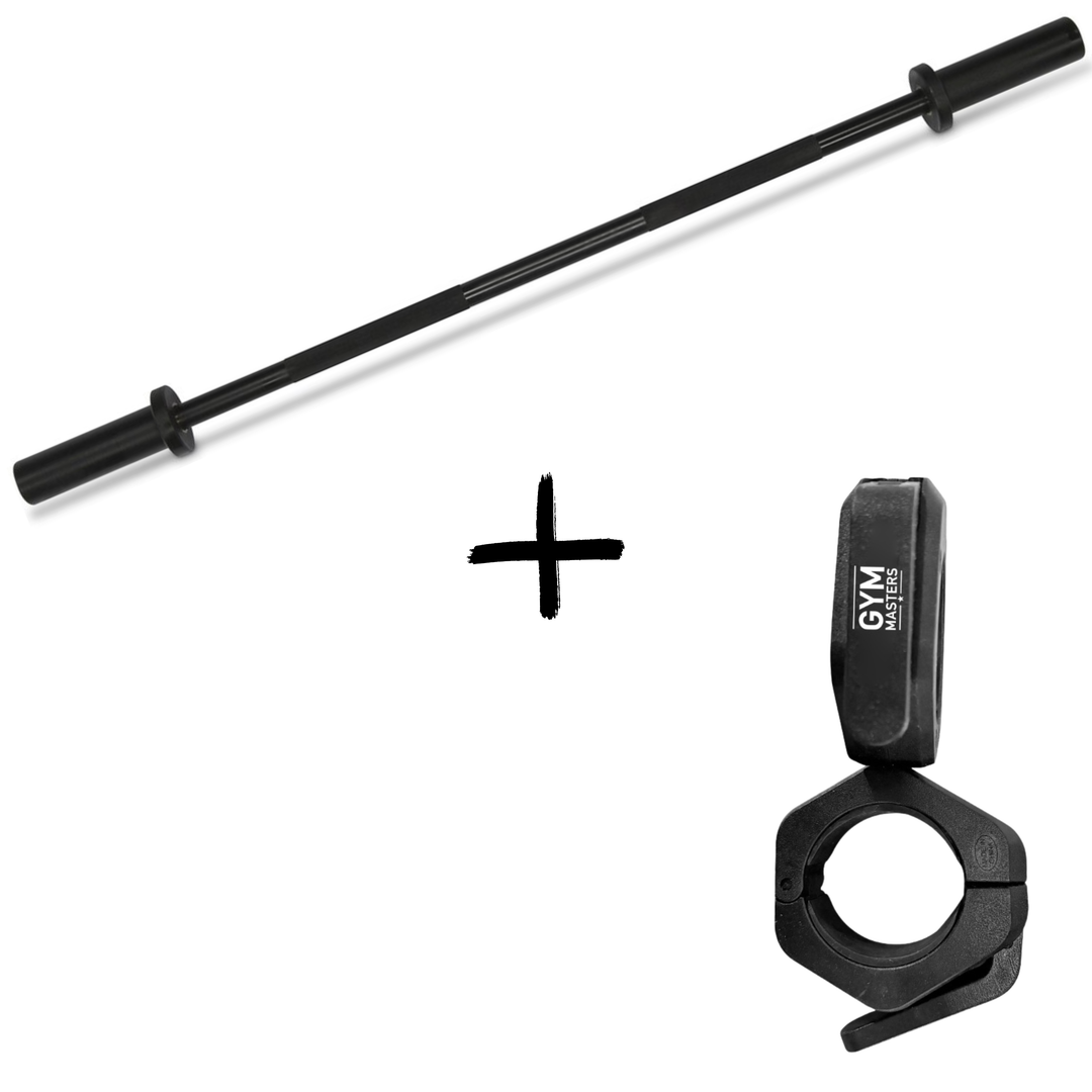 Gym Masters Halterstang Set – 120 cm Barbell + Lockjaw Sluiters (50 mm)